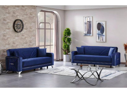 Design sofa set for living room 2x three-seater sofas with upholstered furniture