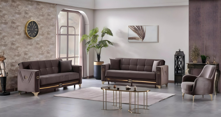 Designer upholstered fabric sofa set 3+3+1 living room