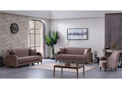 Complete sofa set for living room 3+3+1 seats in fabric