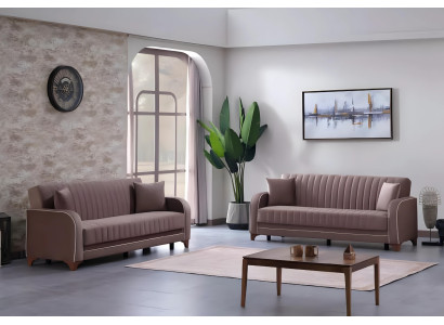 2-piece sofa set for living room 2x 3-seater sofas in luxury fabric