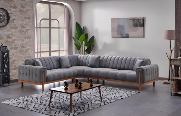 Gray modular L-shaped sofa modern design sofa furniture