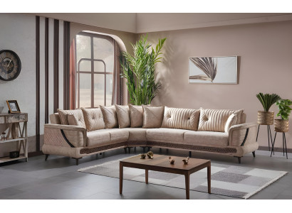 L-shaped design sofa set corner armchair fabric furniture