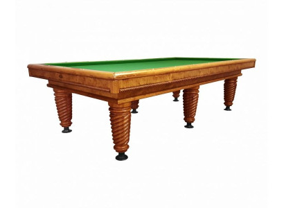 Brown solid wood billiard table with elegant details
