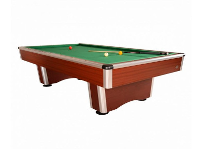 Modern brown wooden billiard table with aluminum frame