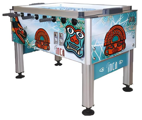 Professional foosball table in aluminum and MDF multicolored