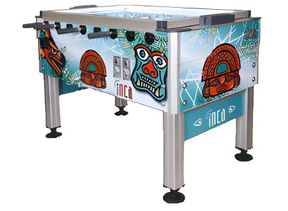 Professional foosball table in aluminum and MDF multicolored