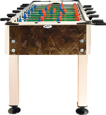 Professional foosball table in aluminum and brown MDF wood