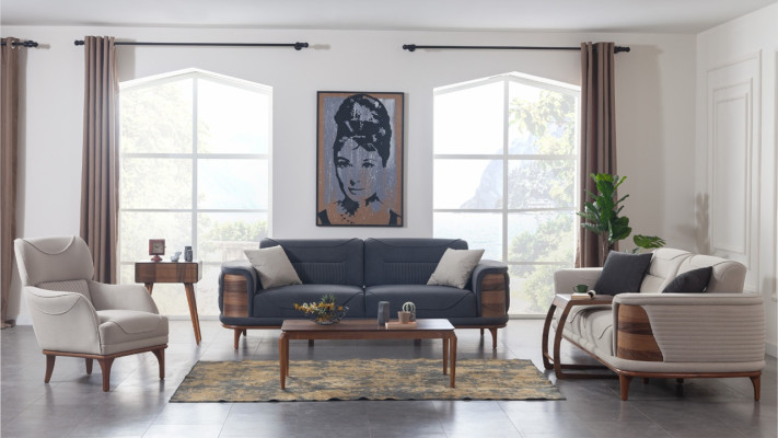 Modern beige armchair for living room