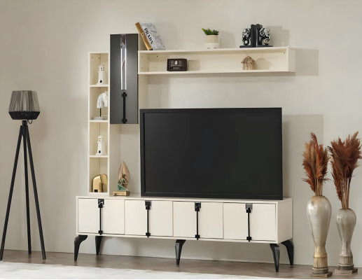 Luxury 4-piece living room set wall-mounted TV furniture shelf