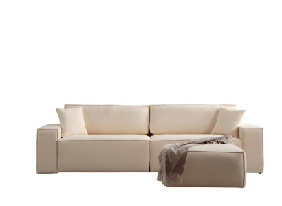 Elegant beige exclusive pouf for four people set of 2 pieces