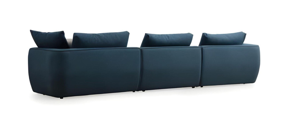 Luxurious modern blue L-shaped corner sofa for the living room
