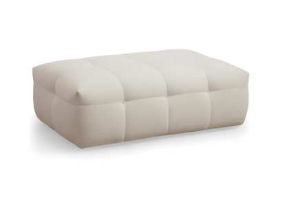 Elegant L-shaped corner sofa with modern 2-piece pouf set