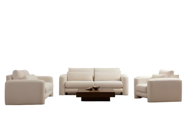 Luxurious white designer sofa set for living room 3 pieces