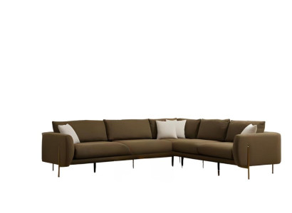 Dark green corner sofa modern high-quality L-shaped sofa for living room