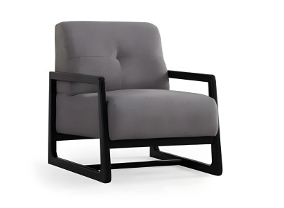 Elegant three-seater gray-black sofa for the living room 3 pieces