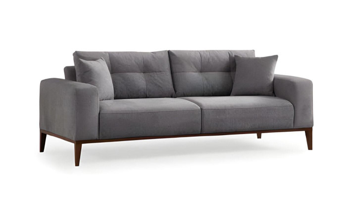 Gray-black design sofa for living room with fabric armchairs