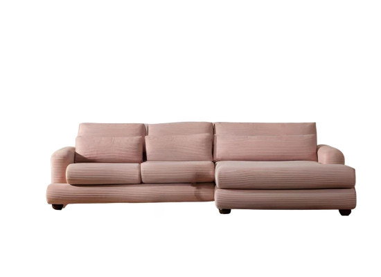 Exclusive pink corner sofa with modern L-shape design