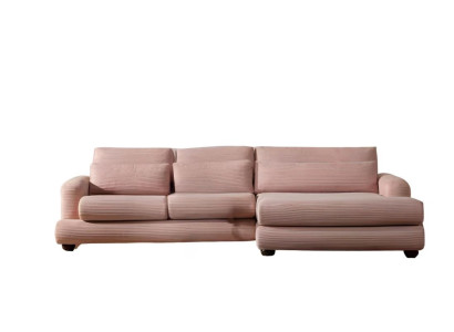 Exclusive pink corner sofa with modern L-shape design