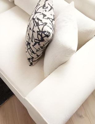 Luxurious white U-shaped design sofa for living room