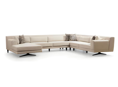 Luxurious white U-shaped design sofa for living room