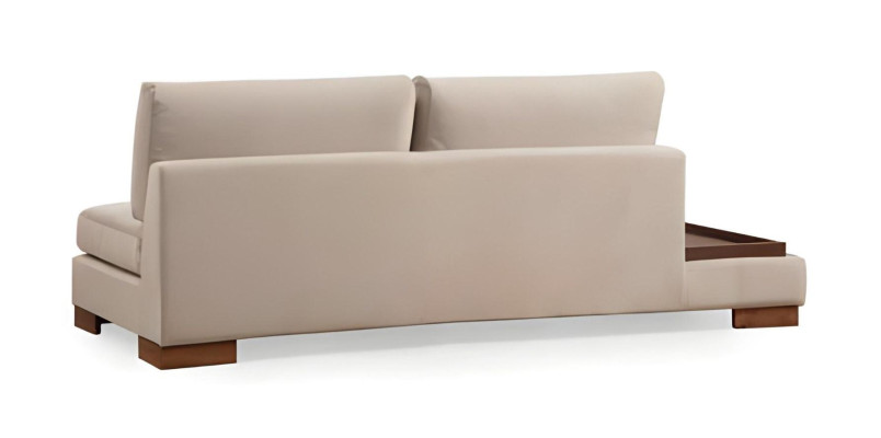 Beige fabric L-shaped design sofa for living room, elegant upholstered sofa