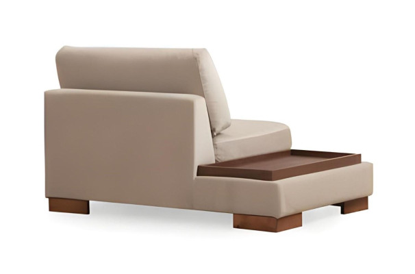 Beige fabric L-shaped design sofa for living room, elegant upholstered sofa