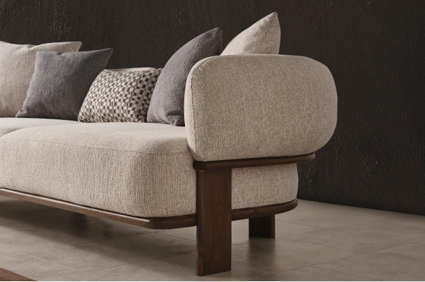Modern gray three-seater sofa for luxury living room decoration