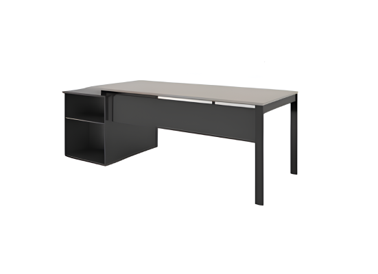 Elegant black gray deluxe wooden work table