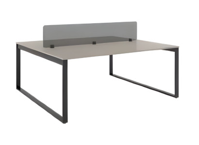 Elegant office desk with black gray partition panel