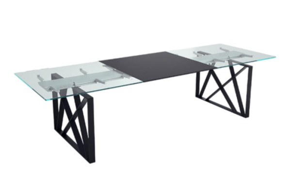 Designer conference table luxury office furniture with glass surface and stainless steel legs