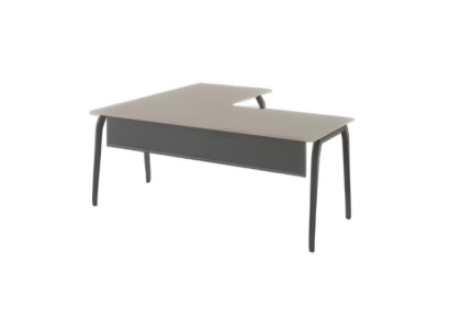 Modern gray wooden corner desk