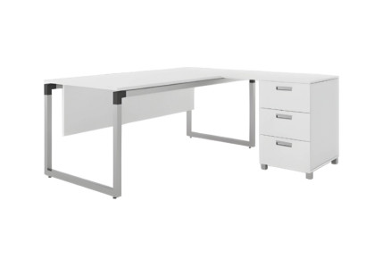 White office furniture corner desk