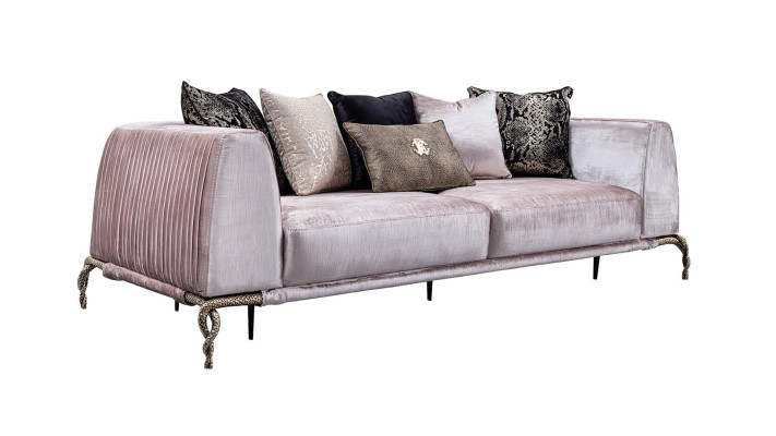 Three-seater sofa with landscape cushions for living room 230cm