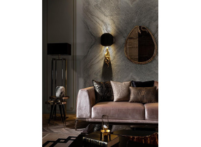 Three-seater sofa with landscape cushions for living room 230cm