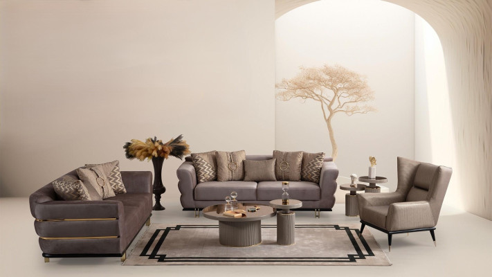 Living room furniture Relax sofa upholstery landscape 4-piece sofa set