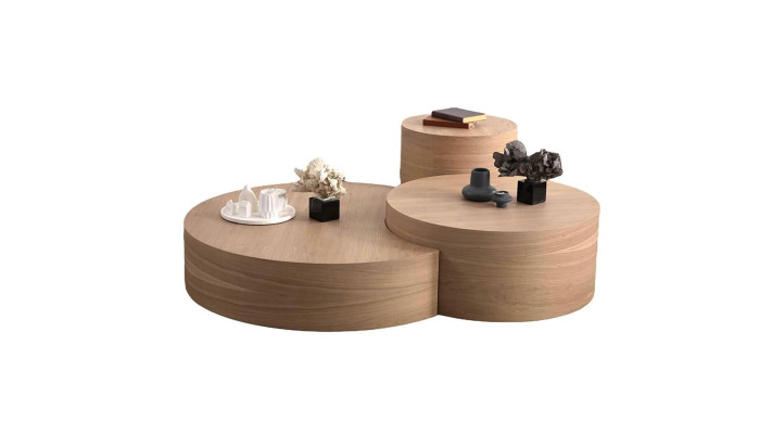 Upholstered coffee table accent table 3 pieces