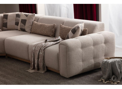 4-seater fabric corner sofa upholstered beige sofa