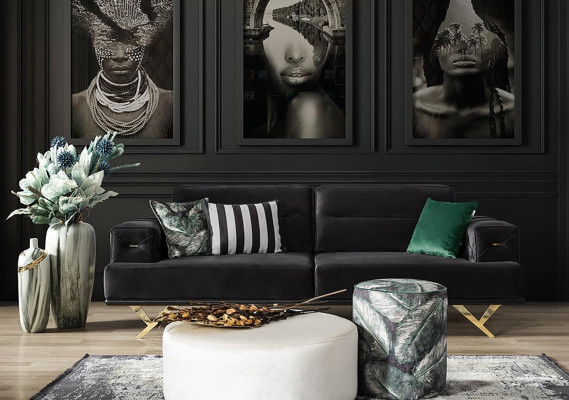 Living room furniture set landscape sofa seating set corner sofa 6 pieces