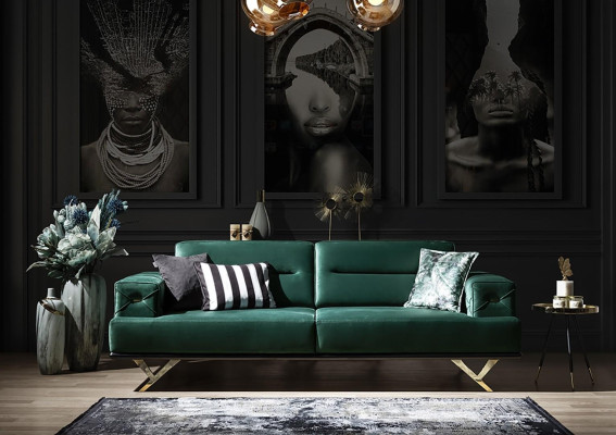 Living room furniture set landscape sofa seating set corner sofa 6 pieces