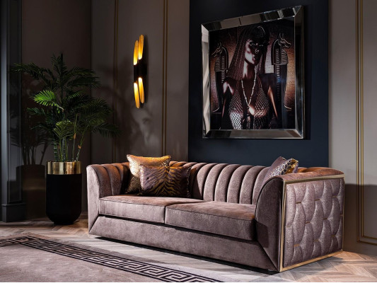 Modern 2-seater luxury design sofa upholstered furniture new fabric