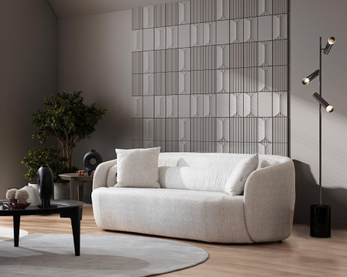 220 cm three-seater sofa with padding