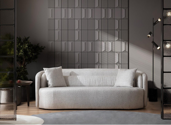 220 cm three-seater sofa with padding