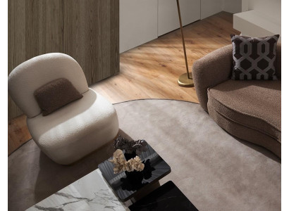 Upholstered fabric armchair 1 seat luxury classic modern design