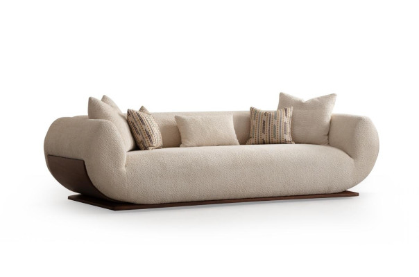 3+3+1 places sofa set wooden upholstered luxury design