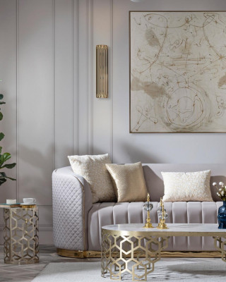 Padded design sofa 3 seater