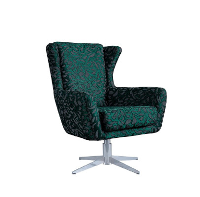 Modern luxury green fabric armchair