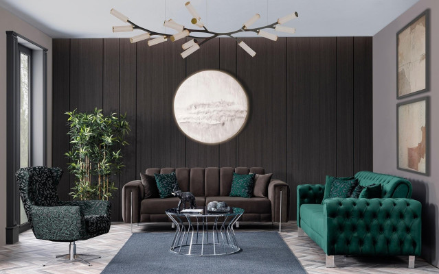Luxury 3-seater sofa, modern upholstered set, new fabric, home furniture
