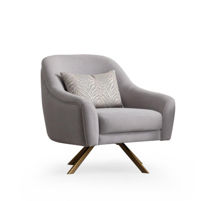 Modern design wooden armchair 1 seat padded