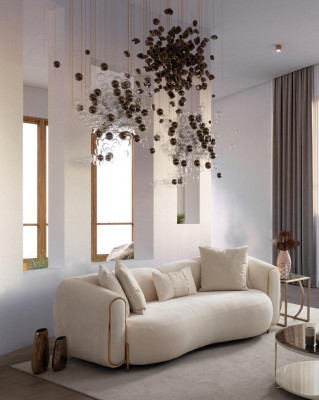 Luxury sofa for 3 people beige modern design