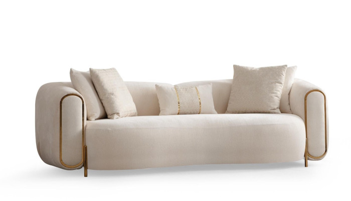 Luxury sofa for 3 people beige modern design